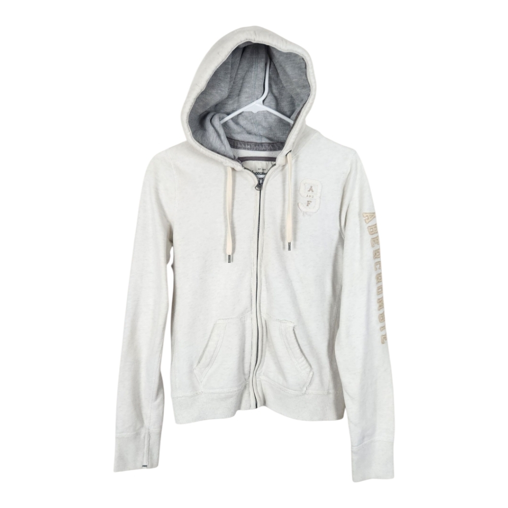 Y2K Abercrombie & Fitch Girls Cream Hoodie Large Youth Size 14 16